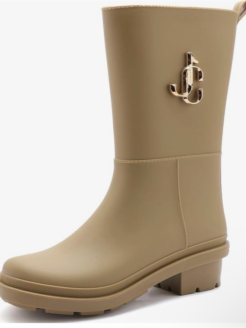 Women’s Mid-Calf Rain Boots with Gold Logo